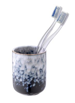 Gobelet de salle de bains en céramique, bleu, Wenko Rosali
