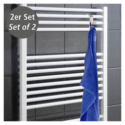 Crochets pour radiateur sèche-serviettes Wenko chromé, 2 pièces