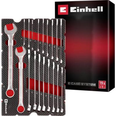Einhell Mix&Match Insert Clés Mixtes 19 pcs Profil 12 Pans Acier Chrome Vanadium 6–27 mm EVA Système E Case - vue 2