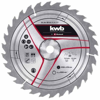 KWB by Einhell Lame de scie 200 x 16 x 2 8 mm 20 dents