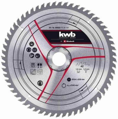 KWB by Einhell Lame pour scie sur table diamètre 254 mm 40 dents