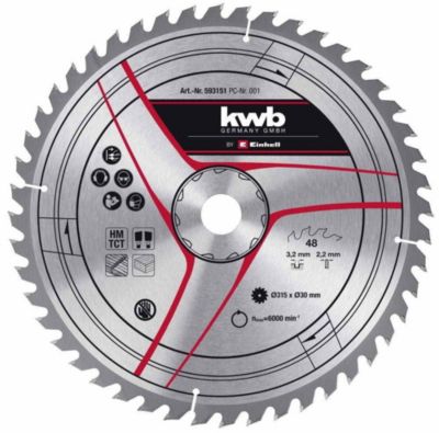KWB by Einhell Lame pour scie sur table diamètre 315x30x 3 0 mm 40 dents