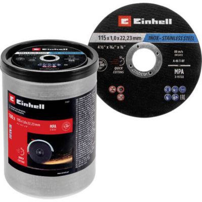 Einhell 711527 Jeu de 100 disques à tronçonner 115 mm 1 0 mm alésage 22 23 mm