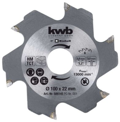 KWB by Einhell Lame pour fraiseuse à lamelle 100x22x3 8 mm 6 dents
