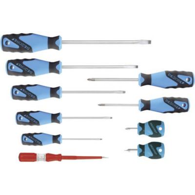 Jeu de tournevis 10 pièces 2150 2160 PH 010 pour atelier lames Chrome Vanadium Molybdène poignées 3 composants