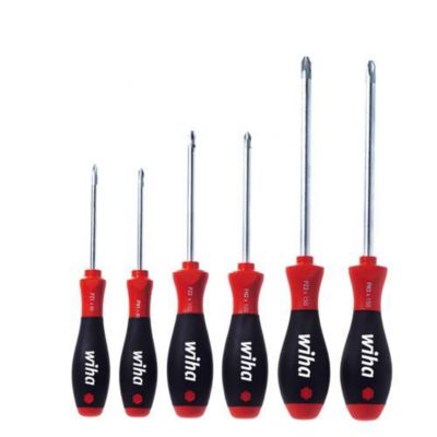 Jeu de tournevis cruciformes Wiha 26146 VDE 6 pièces Phillips et Pozidriv manches SoftFinish