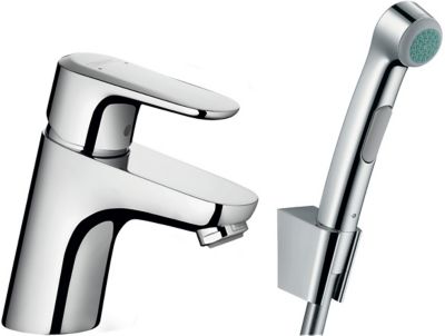 Kit robinet de bidet et douchette WC chromé Hansgrohe Ecos