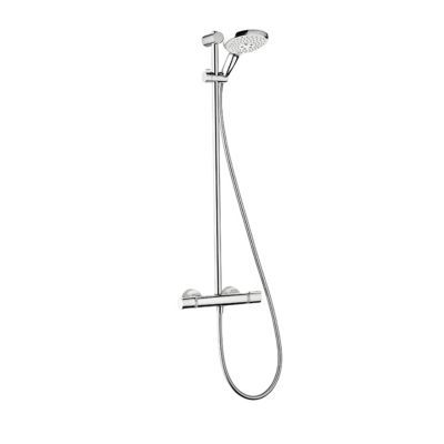 Kit de douche thermostatique avec douchette 3 jets + flexible + barre réglable  chrome  Hansgrohe My Select S 150