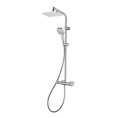 Colonne de douche thermostatique avec pommeau + douchette + flexible + barre réglable  chrome  Hansgrohe Myselect 240 SoftCube