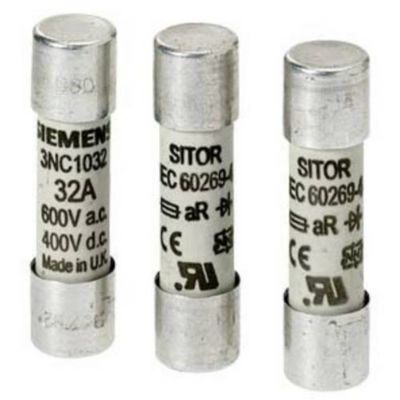 Cartouche fusible cylindrique SITOR 3NC1020 10 x 38 mm 600 V.