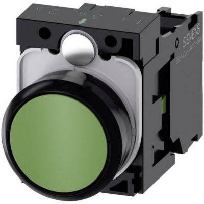 Bouton poussoir à rappel SIRIUS ACT 3SU1100 0AB40 1BA0 montage 22 mm collerette plastique actionneur plat
