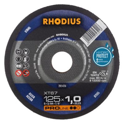 Disque à tronçonner extra fin XT67 125 x 1 5 x 22 23 mm RHODIUS 202384