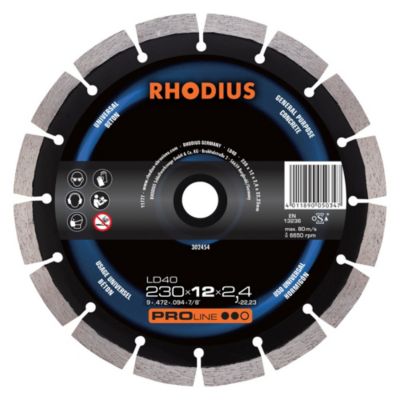 Disque de tronçonnage diamanté 230 mm Rhodius LD 40 pour meuleuse d'angle - vue 2