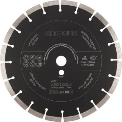 Disque diamanté 300 x 12 0 x 2 8 x 25 40 mm pour béton usage manuel et stationnaire - vue 2