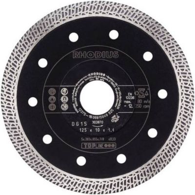 Disque diamanté Rhodius DG15 115 mm alésage 22 23 mm coupe carrelage et céramique
