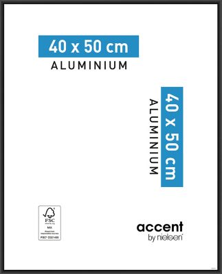 Cadre photo aluminium noir Accent l.40 x H.50 cm