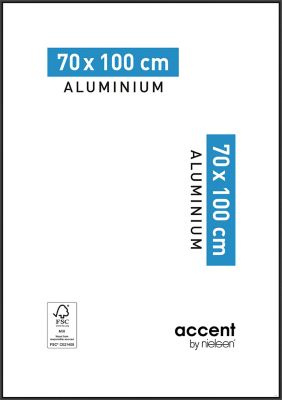 Cadre photo aluminium noir Accent 70 x 100 cm