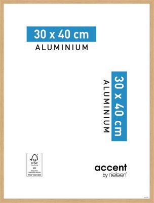 Cadre photo aluminium chêne Accent l.30 x H.40 cm