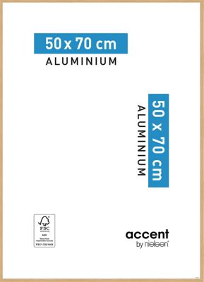 Cadre photo aluminium chêne Accent l.50 x H.70 cm