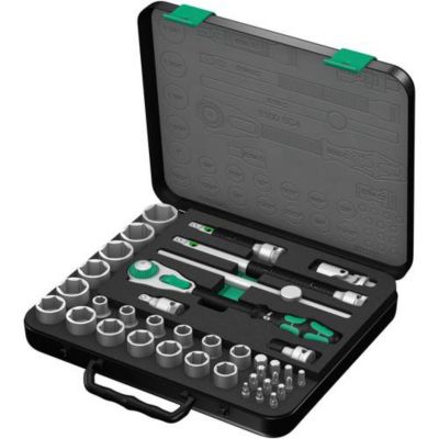 Wera Zyklop 8100 SC 4 Jeu de clés à douille 38 pièces cliquet 12" 12 5 mm