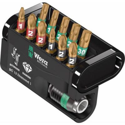 Wera Bit Check 12 Diamond 1 Jeu d'embouts 14" 6 3 mm 12 pièces longueur 25 mm