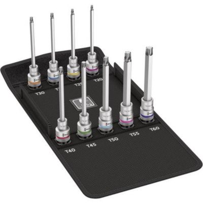 Jeu de douilles embouts Zyklop TORX 12" 9 pièces 140 mm emmanchement 12 5 mm
