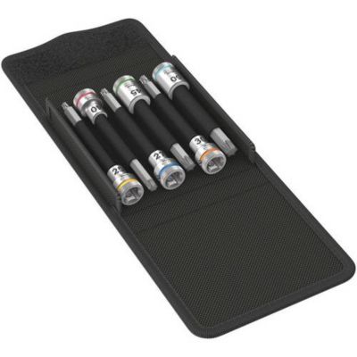 Wera 8740 B HF Set d'embouts à rainures hélicoïdales métrique 38" 10 mm 6 pièces sacoche pliable.