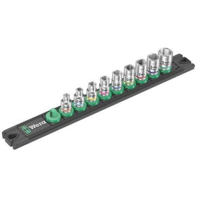 Wera A Imperial jeu de douilles 14" sur barre magnétique 9 pièces