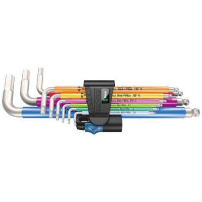 Jeu 9 clés coudées Hex Plus 6 pans intérieurs acier inoxydable 39509