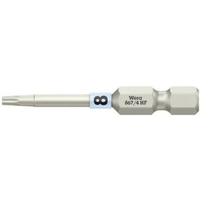 Embout TORX HF Wera 8674 T8 14" 6 3 mm longueur 50 mm maintien de vis et code couleur