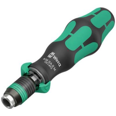 Tournevis porte embouts Wera 838 RA R à cliquet 14" 123 5 mm poignée Kraftform Plus