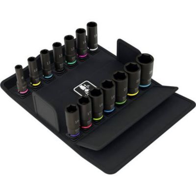 Wera 8790 B Impaktor Deep Set 1 Jeu de 14 douilles longues métriques 6 pans 38"
