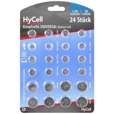 HyCell Jeu de piles bouton 2 x AG 1 AG 3 AG 4 AG 5 AG 8 AG 10 AG 12 AG 13 ainsi que 2 x CR 1620 CR 2016 CR 2025 CR 2032 - vue 2