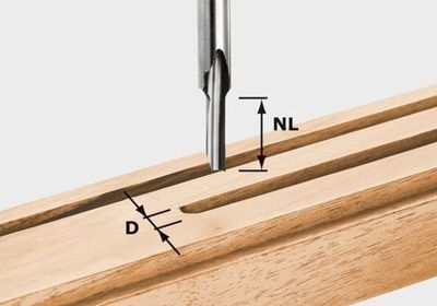 Fraise à rainurer HS queue 8 mm D 3 mm utile 8 mm totale 45 mm pour bois tendre