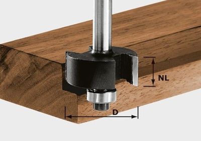 Fraise FESTOOL HW S8 D317NL 127 Queue 8mm Profondeur de feuillure ajustable