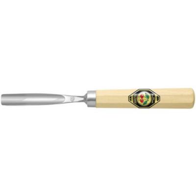 Ciseau à copeaux courbé Kirschen 3219010, lame 10 mm, manche hêtre octogonal