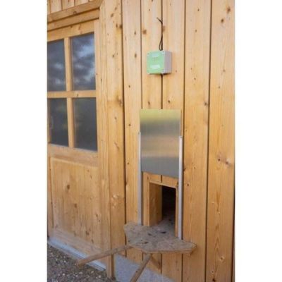 Porte coulissante KERBL 40 x 43 cm acier inoxydable avec glissières