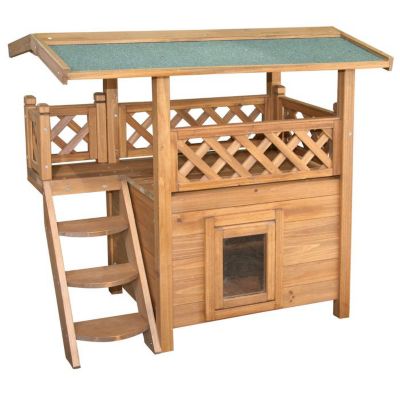 Maisonnette pour chat Lodge marron/vert, 77X50X73cm