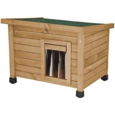 Maison pour chat KERBL Rustica en pin 57x42x45 cm toit plat