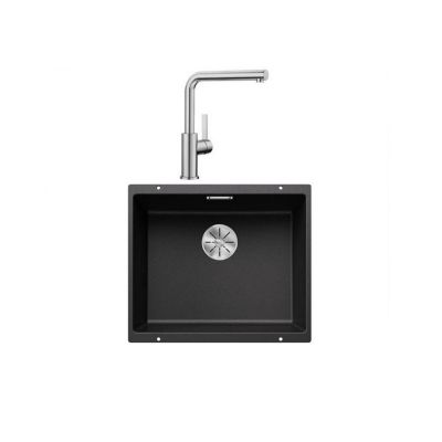 Blanco Pack évier + mitigeur massif inox brossé et silgranit 528441 - vue 1