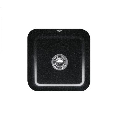 Evier 1 bac VILLEROY ET BOCH Cisterna 50 Chromite CeramicPlus avec vidage automatique