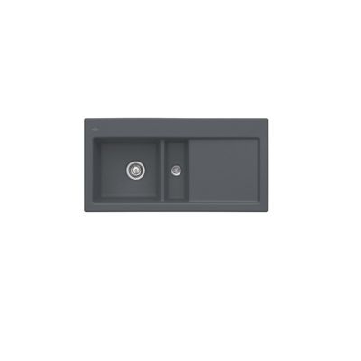 Evier 1 cuve et demi VILLEROY ET BOCH Subway 60 100 x 51 cm egouttoir a droite CeramicPlus - vue 2