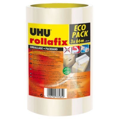 Ruban adhésif d'emballage Rollafix 3 x 66 mm