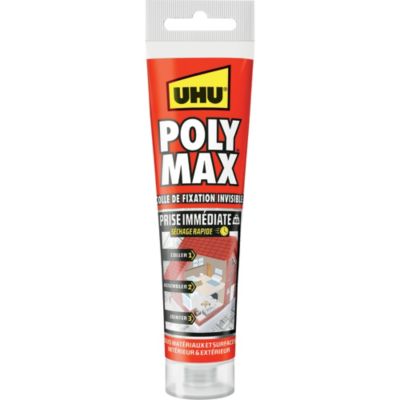 Colle mastic prise immédiate UHU invisible tube 115g