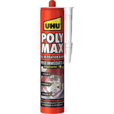 Colle mastic prise immédiate UHU blanc cartouche 425g
