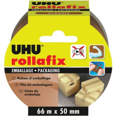 Ruban adhésif d'emballage Rollafix brun 66 x 50 mm