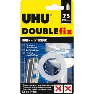 Adhésif Doublefix Intérieur Double face 1 5 19 Mm Uhu Le Ruban Adhésif