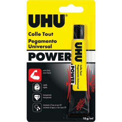Colle UHU Power Flex + Clean universelle transparente 18g