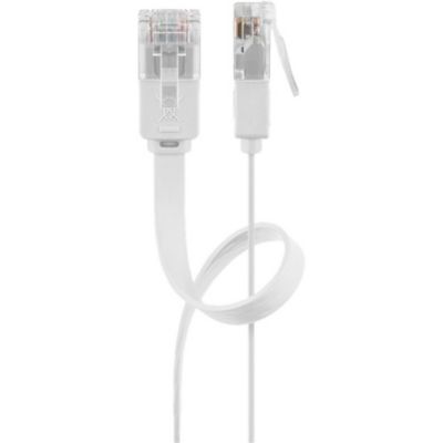 Goobay Câble RJ45 plat catégorie 6 U/UTP 2 m Blanc - vue 3