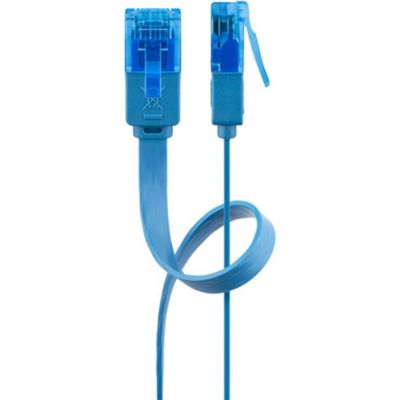 Goobay Câble RJ45 Plat Cat 6a U/UTP 2 m Bleu - vue 4